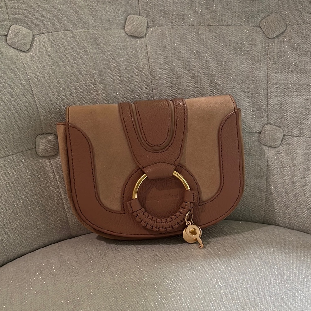 See by Chloé Hana Leather & Suede Saddle Bag two tone